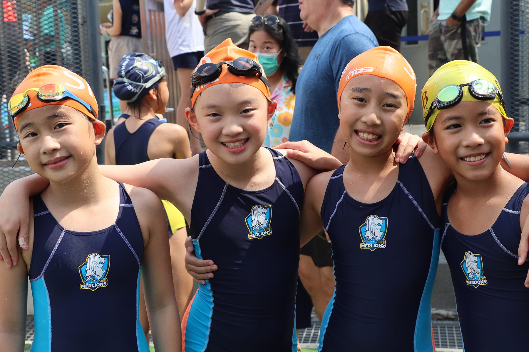 SISB Merlions Swimmers at the Marlin Mayhem 2022 SISB Schools